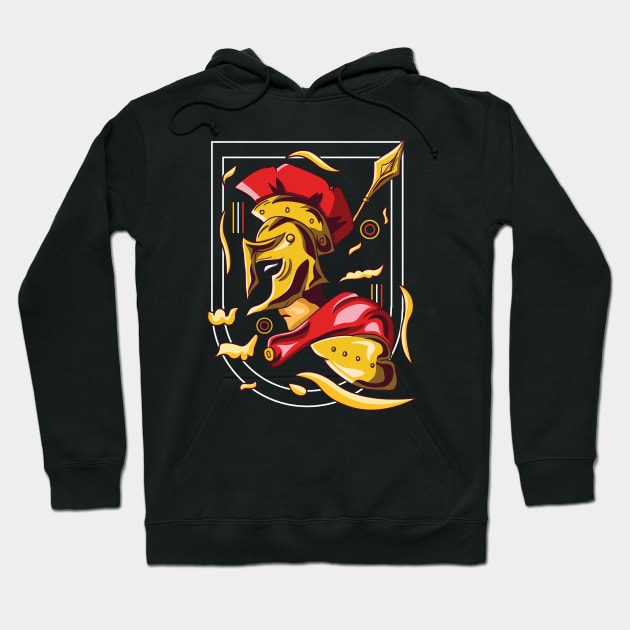 Spartan Illustration Design Hoodie by ikiuki